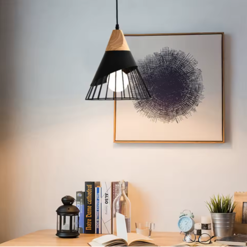 Nexa Modern Pendant Light – Striking Metal and Wood Design for Stylish Kitchens