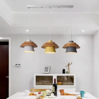 Nexa Modern Pendant Light – Striking Metal and Wood Design for Stylish Kitchens