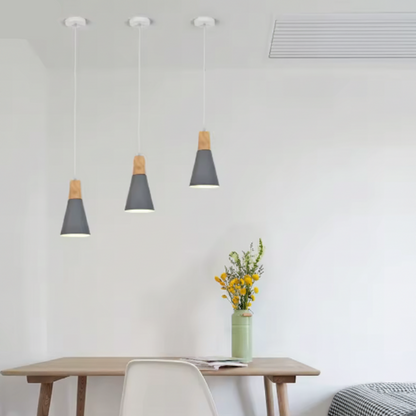 Nexa Modern Pendant Light – Striking Metal and Wood Design for Stylish Kitchens