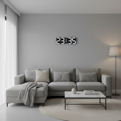 Veltrix Modern 3D LED Digital Wall Clock – Sleek Contemporary Display for Stylish Interiors