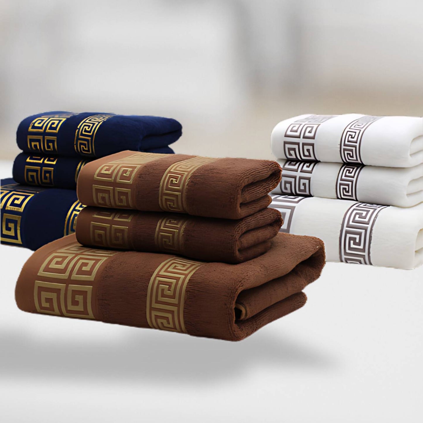 Aurelle Cotton Towel Set for Soft Absorbent Bathroom Comfort