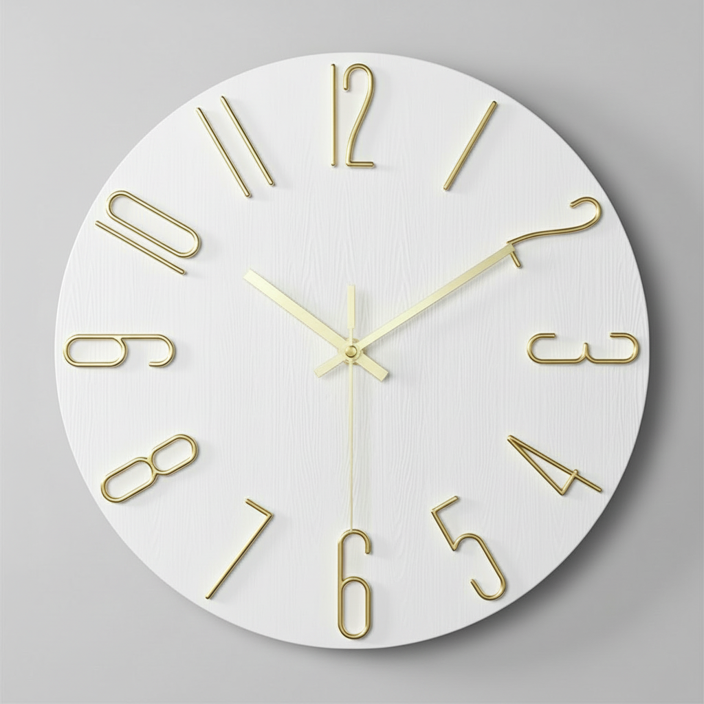 Valmere Modern Wall Clock – Minimalist Silent Design for Elegant Living Spaces