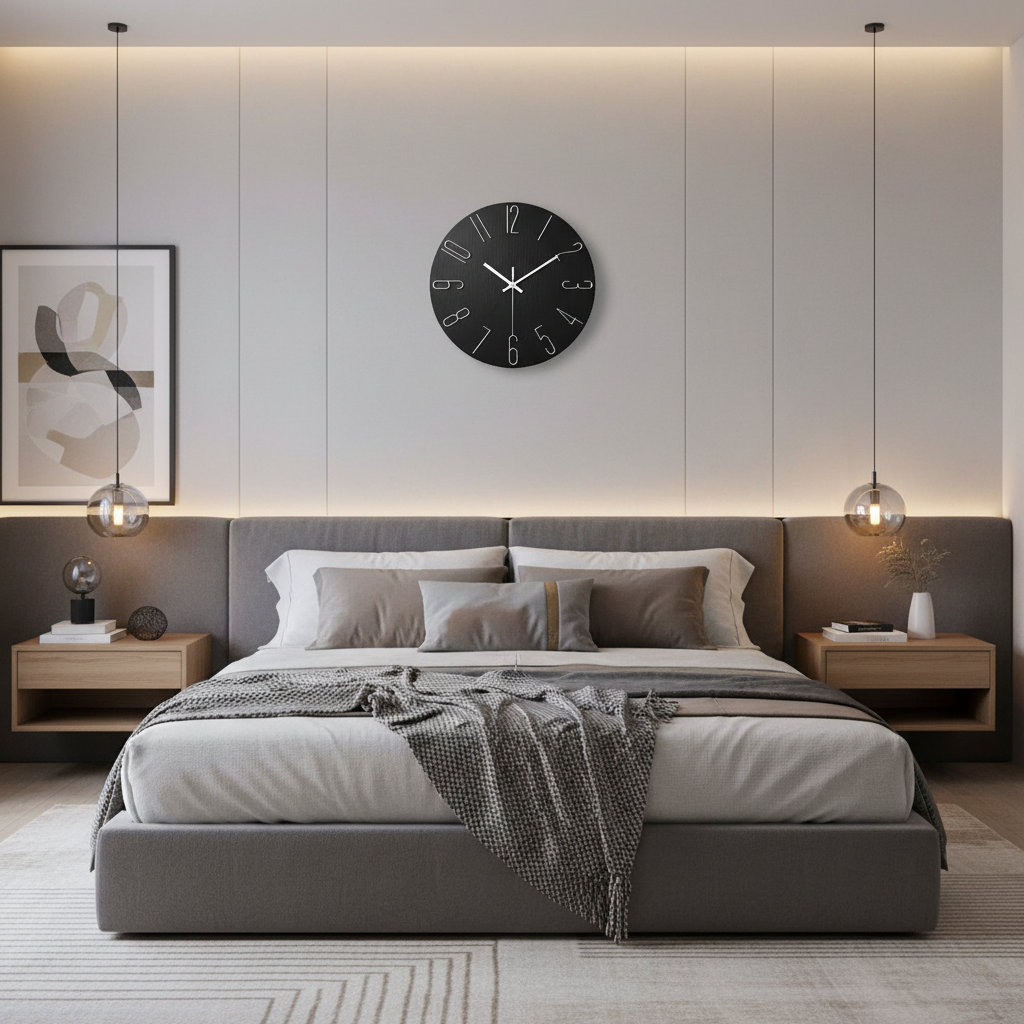 Valmere Modern Wall Clock – Minimalist Silent Design for Elegant Living Spaces