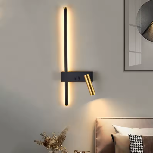 Velnora Scandinavian Wall Bedside Lamp – Minimalist Modern Reading Light