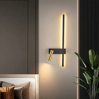 Velnora Scandinavian Wall Bedside Lamp – Minimalist Modern Reading Light