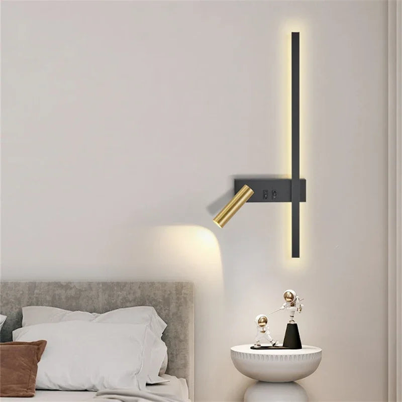 Velnora Scandinavian Wall Bedside Lamp – Minimalist Modern Reading Light