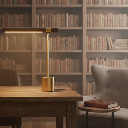 Torell Modern Gold Table Lamp – Sleek LED Design for Cozy Spaces