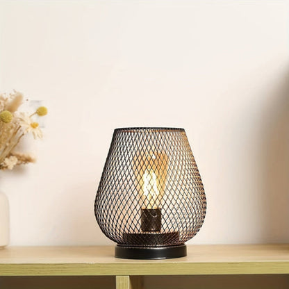 Novan Industrial Bedside Lamps Set – Metal Mesh Design for Cozy Ambient Lighting
