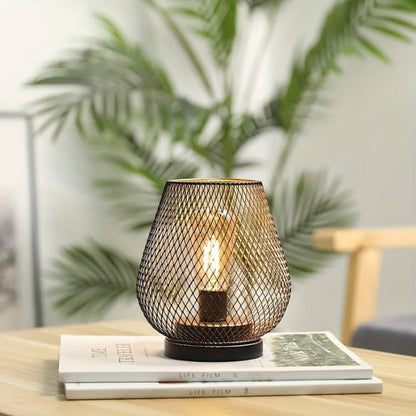 Novan Industrial Bedside Lamps Set – Metal Mesh Design for Cozy Ambient Lighting