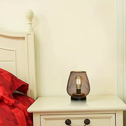 Novan Industrial Bedside Lamps Set – Metal Mesh Design for Cozy Ambient Lighting