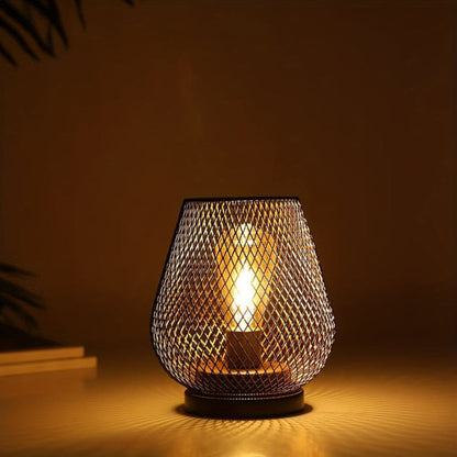 Novan Industrial Bedside Lamps Set – Metal Mesh Design for Cozy Ambient Lighting
