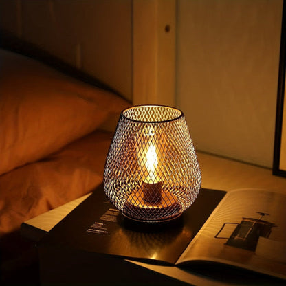 Novan Industrial Bedside Lamps Set – Metal Mesh Design for Cozy Ambient Lighting