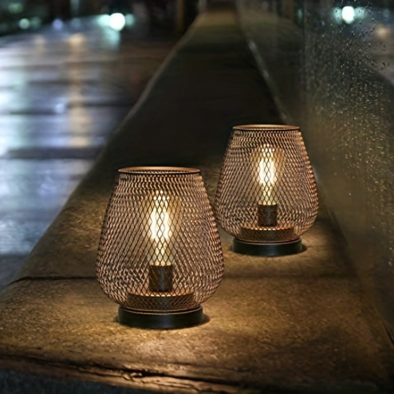 Novan Industrial Bedside Lamps Set – Metal Mesh Design for Cozy Ambient Lighting
