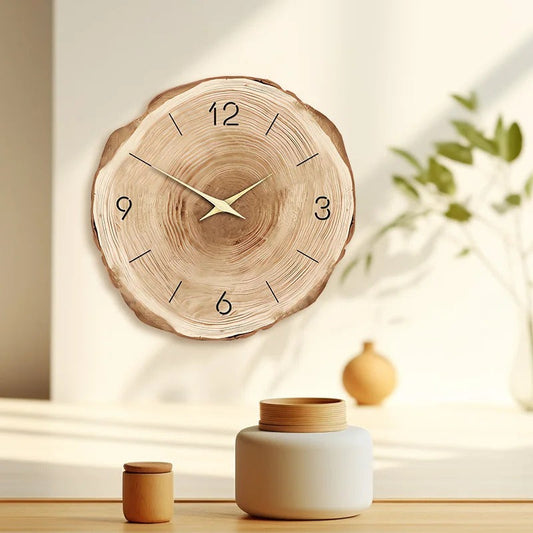 Solvane Scandinavian Wooden Wall Clock – Minimalist Silent Design for Modern Interiors