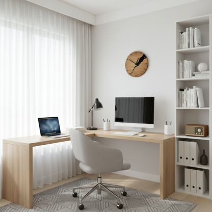 Veloura Walnut Brass Wall Clock – Minimalist Wooden Design for Elegant Interiors