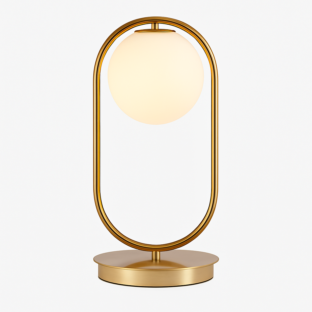 Elivara Modern Gold Bedside Table Lamp – Elegant Glass Ball Design for Cozy Spaces