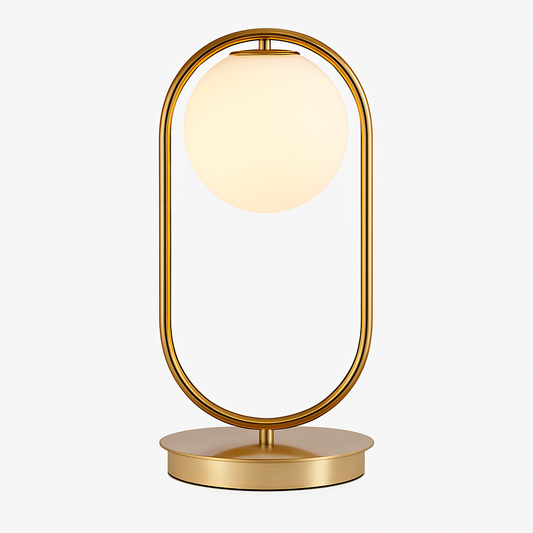 Elivara Modern Gold Bedside Table Lamp – Elegant Glass Ball Design for Cozy Spaces