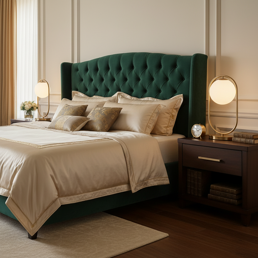 Elivara Modern Gold Bedside Table Lamp – Elegant Glass Ball Design for Cozy Spaces