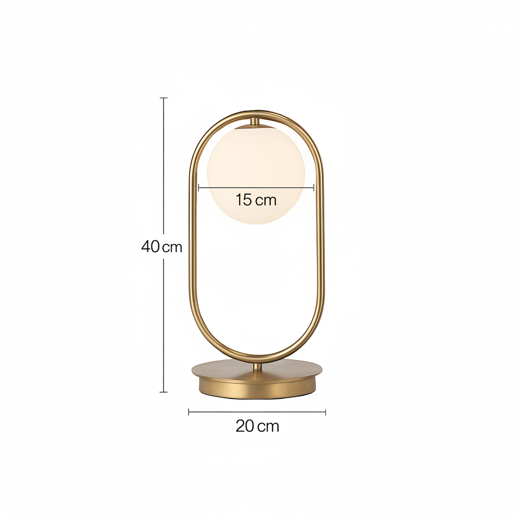 Elivara Modern Gold Bedside Table Lamp – Elegant Glass Ball Design for Cozy Spaces