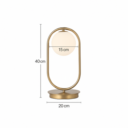 Elivara Modern Gold Bedside Table Lamp – Elegant Glass Ball Design for Cozy Spaces