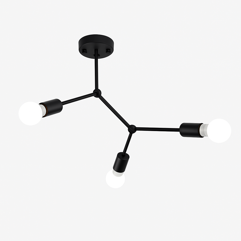 Branchline Retro Ceiling Light with Multi-Head Room Illumination