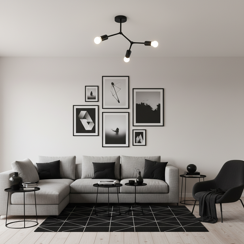 Branchline Retro Ceiling Light with Multi-Head Room Illumination