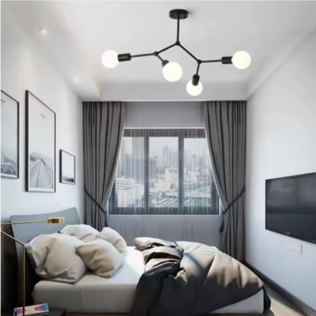Branchline Retro Ceiling Light with Multi-Head Room Illumination