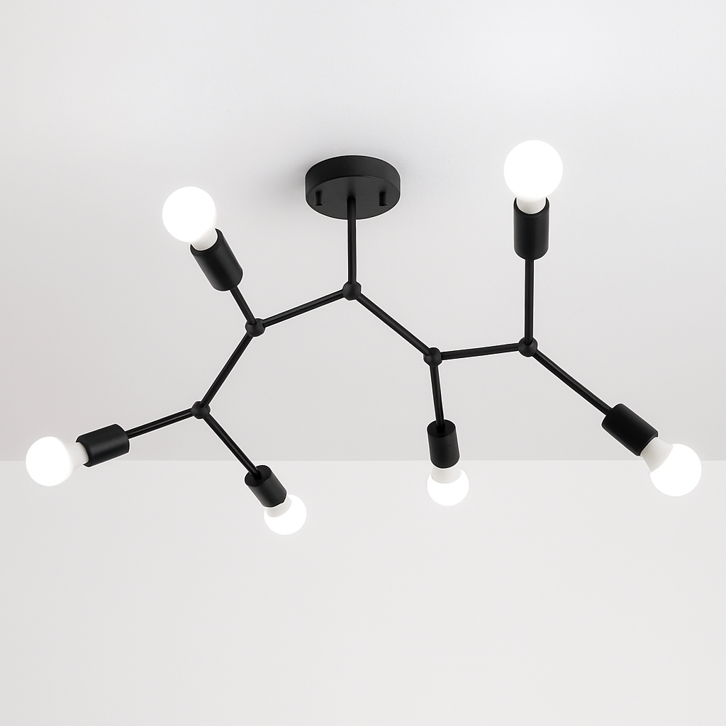 Branchline Retro Ceiling Light with Multi-Head Room Illumination