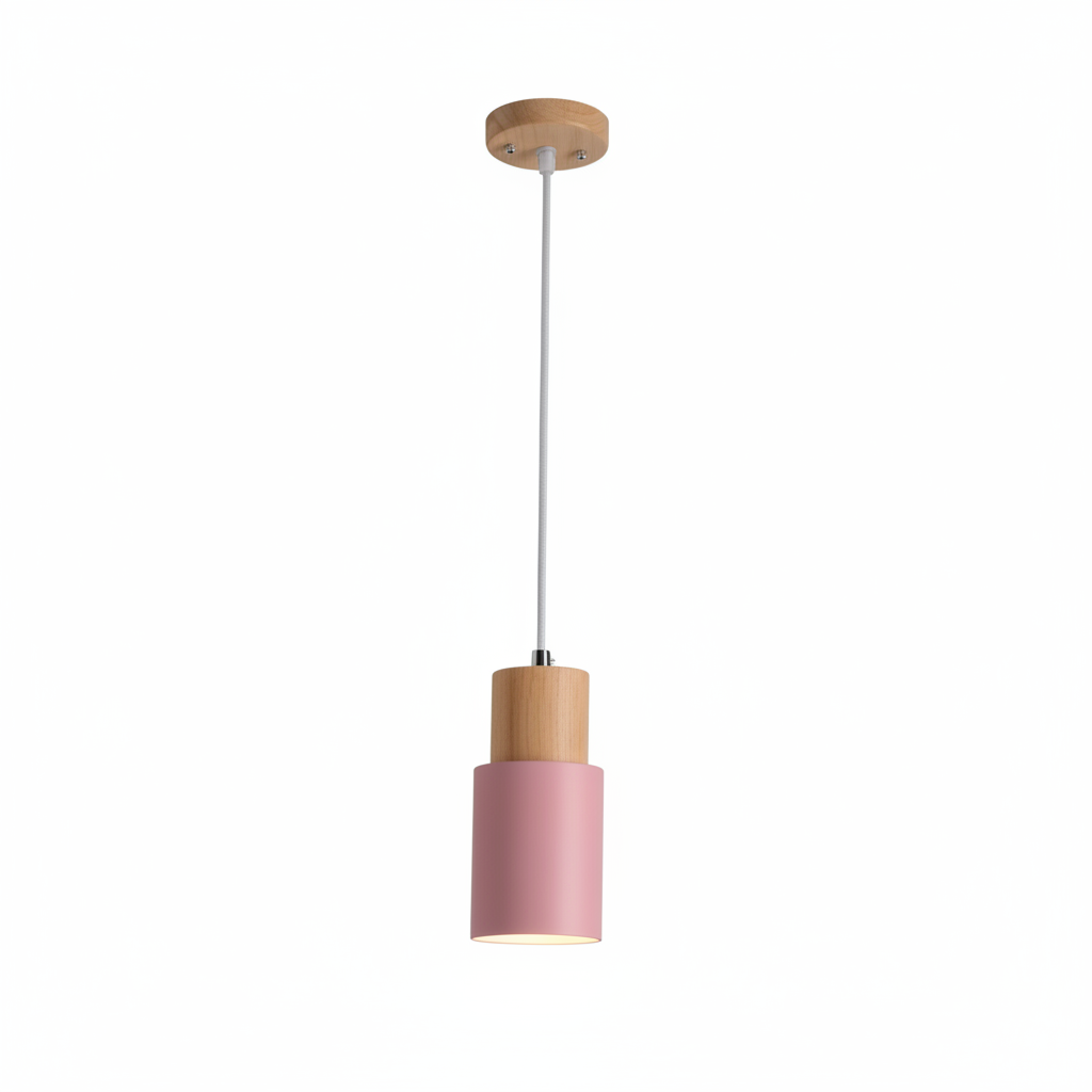 Arvelle Cylindrical Pendant Light – Modern Wood and Metal Design for Stylish Interiors