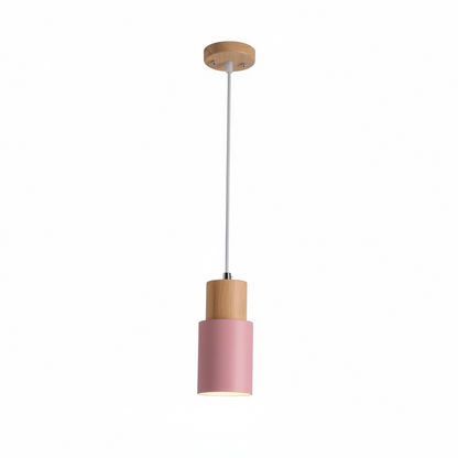 Arvelle Cylindrical Pendant Light – Modern Wood and Metal Design for Stylish Interiors