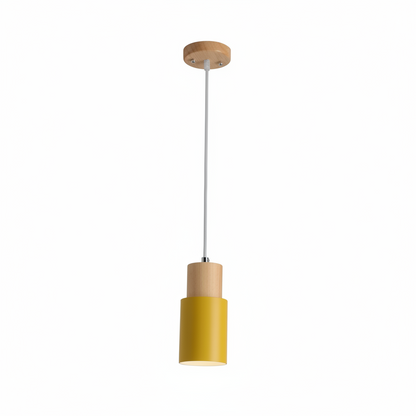 Arvelle Cylindrical Pendant Light – Modern Wood and Metal Design for Stylish Interiors