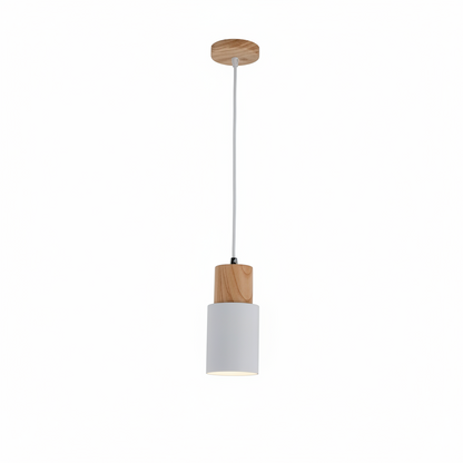 Arvelle Cylindrical Pendant Light – Modern Wood and Metal Design for Stylish Interiors