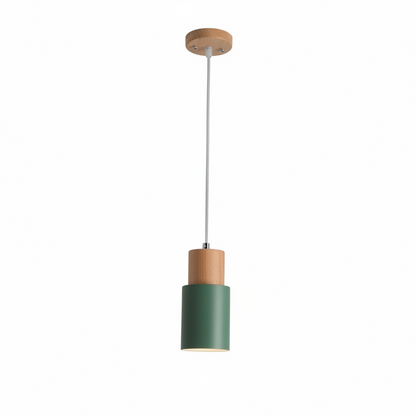 Arvelle Cylindrical Pendant Light – Modern Wood and Metal Design for Stylish Interiors