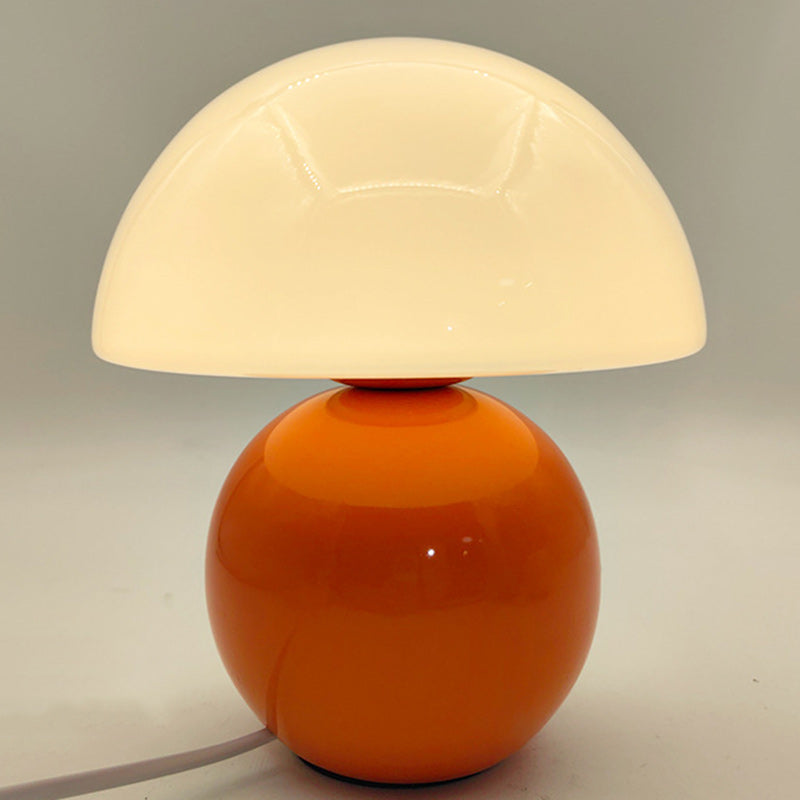 Ceramic Glow Table Lamp with Glass Shade for Bedside Lighting