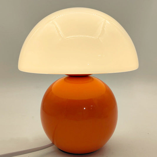 Ceramic Glow Table Lamp with Glass Shade for Bedside Lighting
