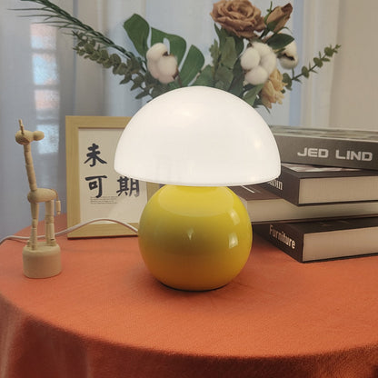 Ceramic Glow Table Lamp with Glass Shade for Bedside Lighting