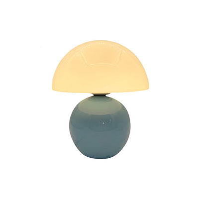 Ceramic Glow Table Lamp with Glass Shade for Bedside Lighting