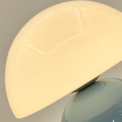 Ceramic Glow Table Lamp with Glass Shade for Bedside Lighting