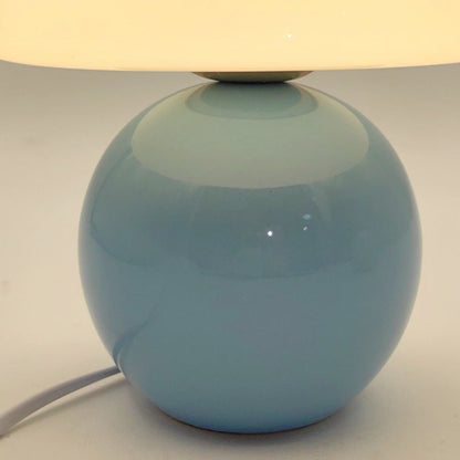 Ceramic Glow Table Lamp with Glass Shade for Bedside Lighting