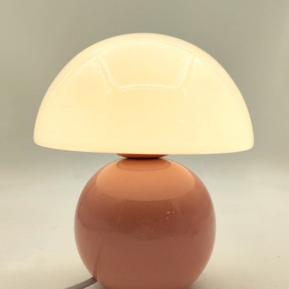 Ceramic Glow Table Lamp with Glass Shade for Bedside Lighting