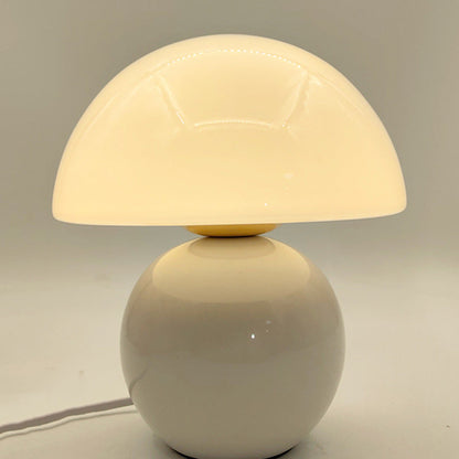 Ceramic Glow Table Lamp with Glass Shade for Bedside Lighting