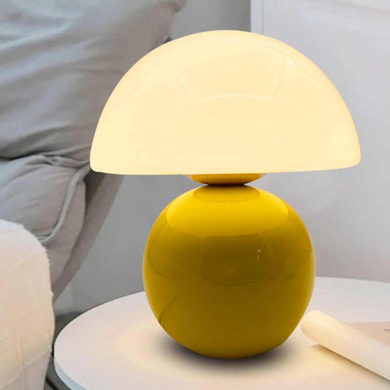Ceramic Glow Table Lamp with Glass Shade for Bedside Lighting