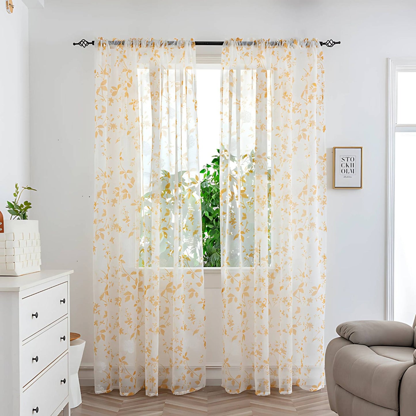 Calira Colourful Sheer Curtain for Soft Light Home Decor