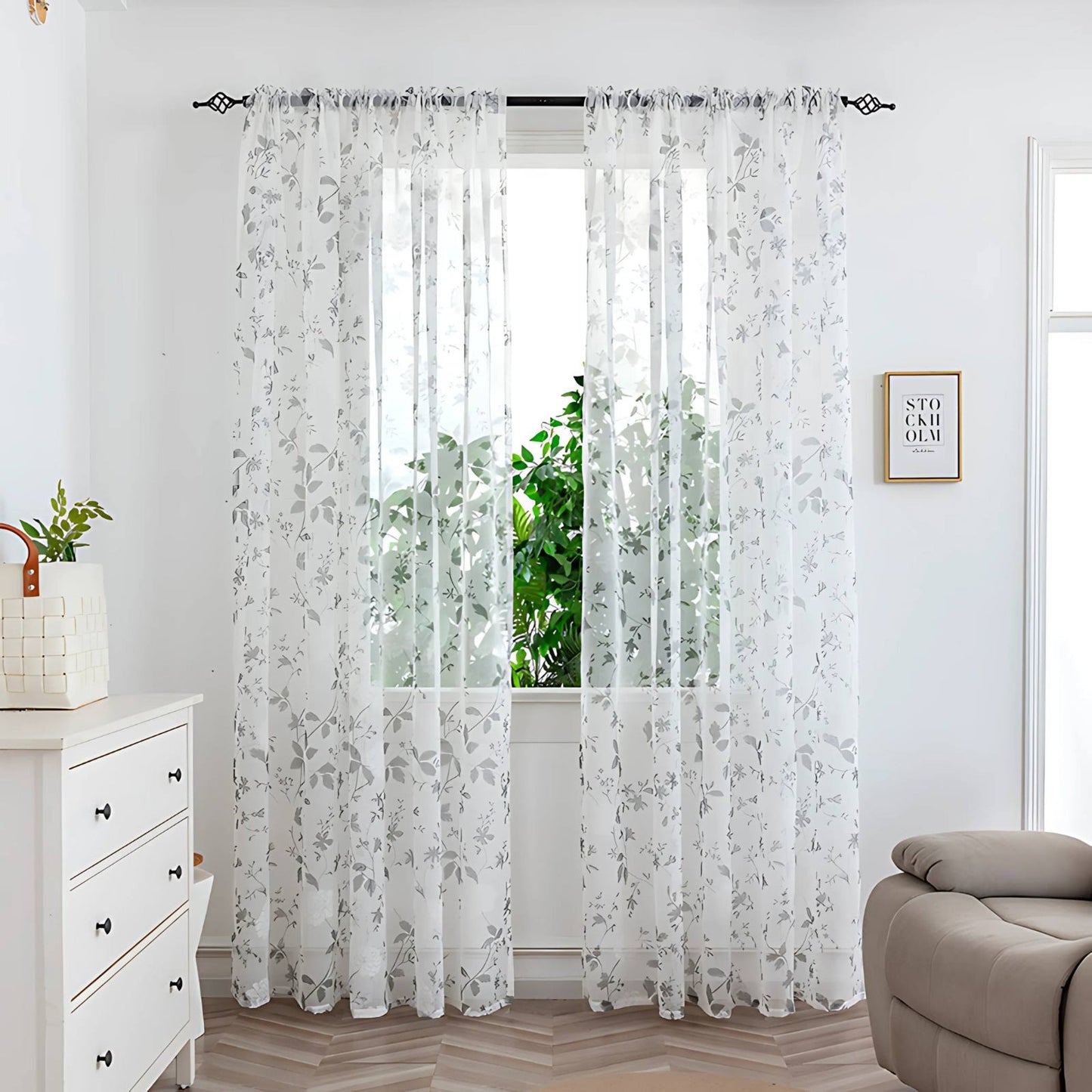 Calira Colourful Sheer Curtain for Soft Light Home Decor