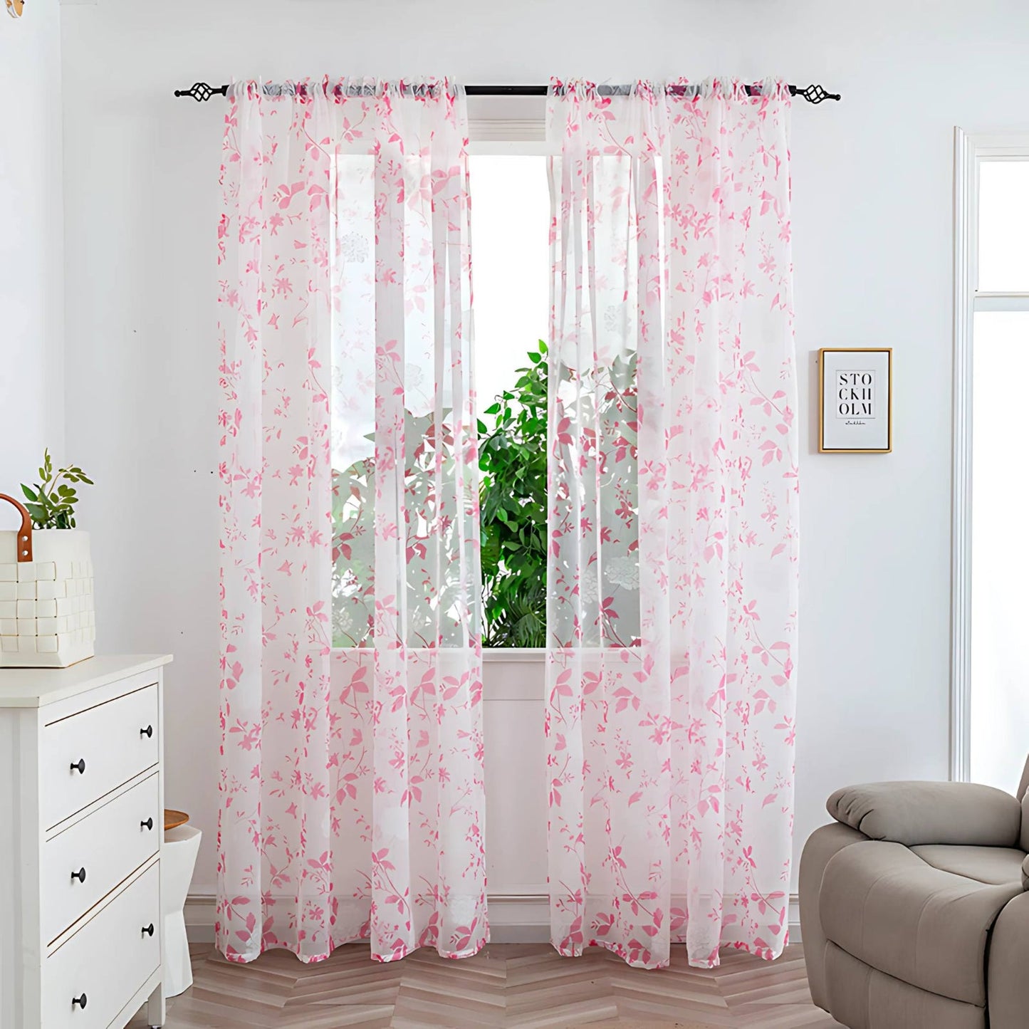 Calira Colourful Sheer Curtain for Soft Light Home Decor