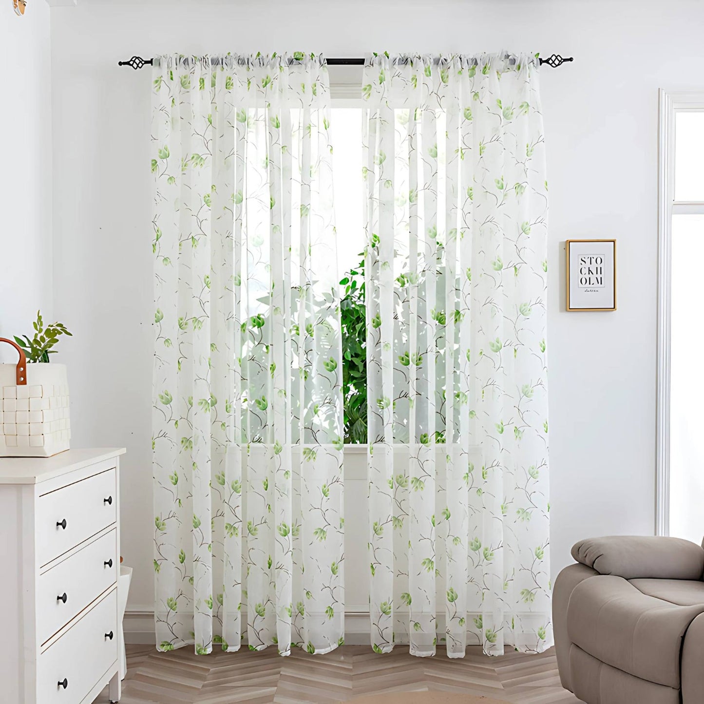 Calira Colourful Sheer Curtain for Soft Light Home Decor