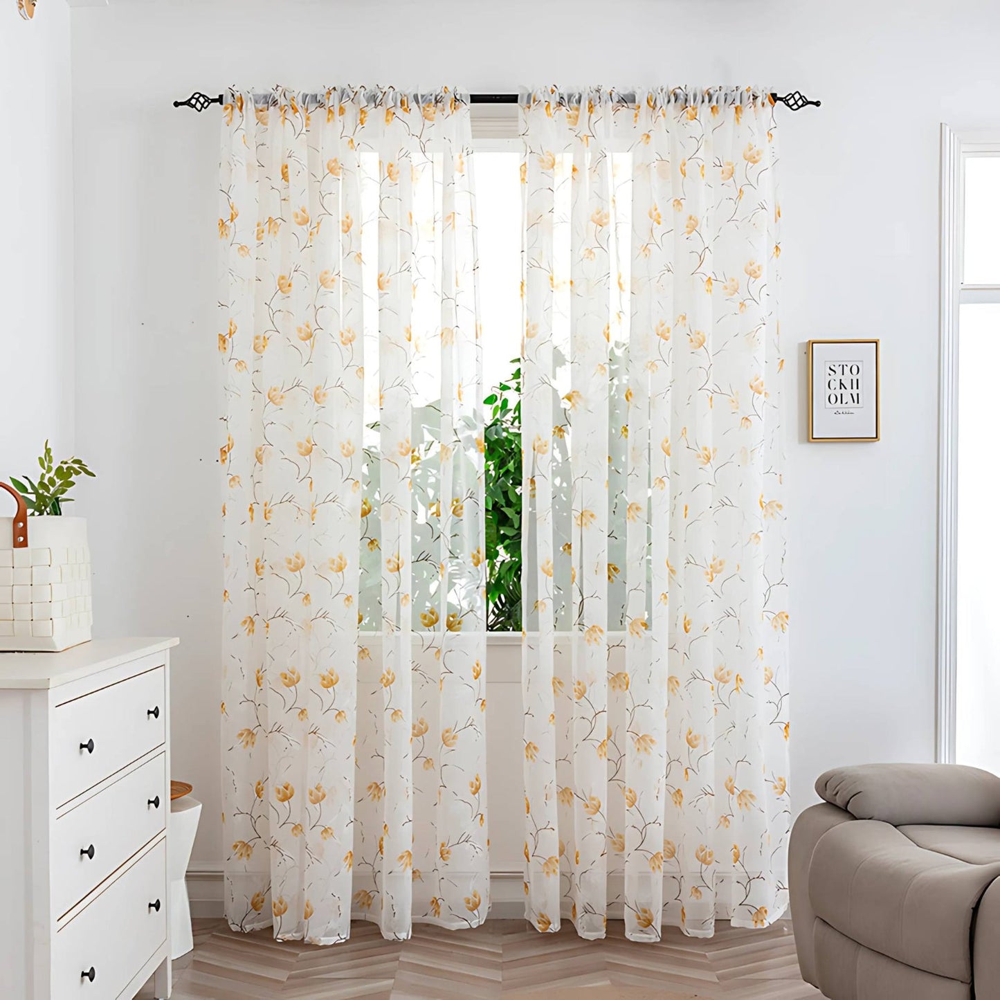 Calira Colourful Sheer Curtain for Soft Light Home Decor