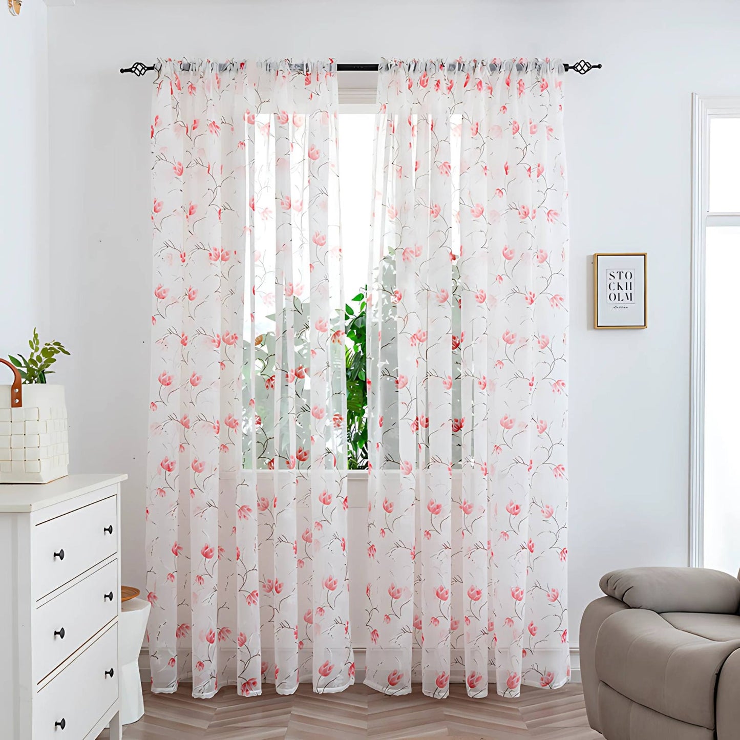 Calira Colourful Sheer Curtain for Soft Light Home Decor