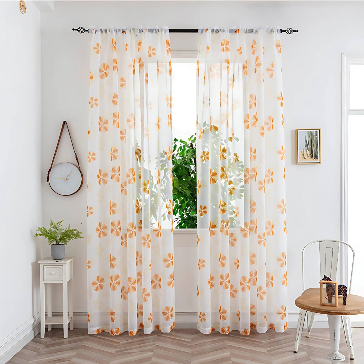 Calira Colourful Sheer Curtain for Soft Light Home Decor