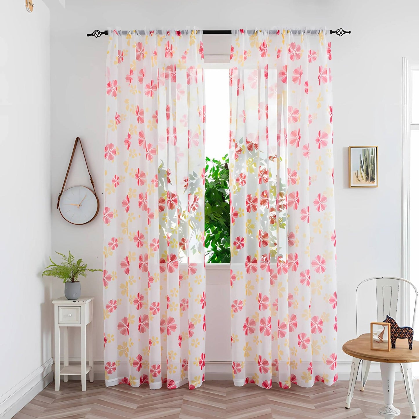 Calira Colourful Sheer Curtain for Soft Light Home Decor